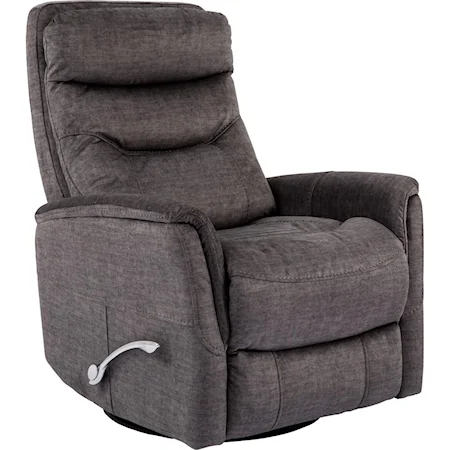 Contemporary Swivel Glider Recliner with Padded Arms